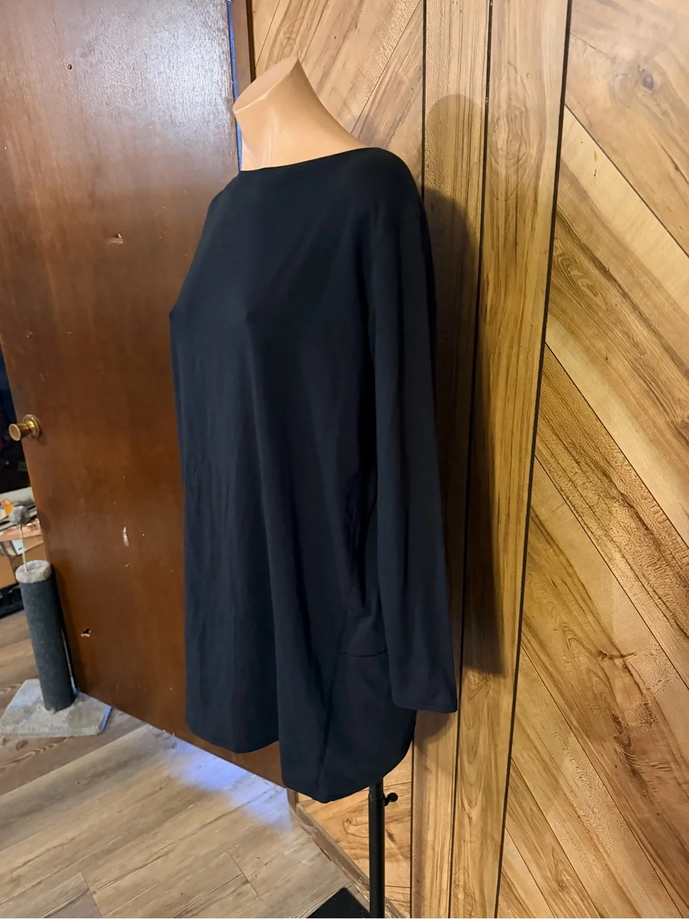 ⁠Lululemon Womens Black Back In Action Long Sleeve Mini Dress Tunic Dress⁠